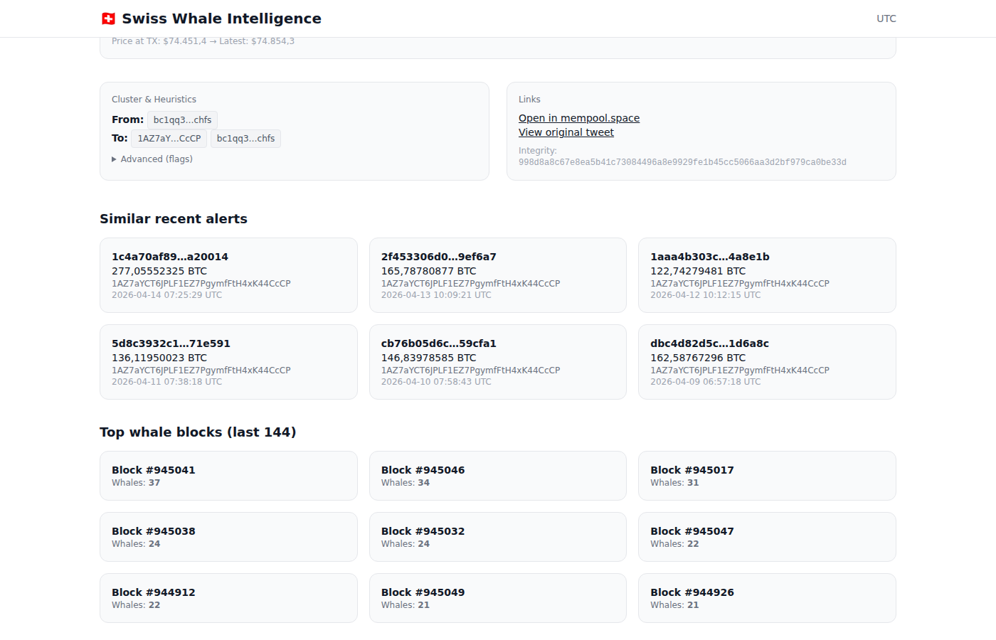 Top whale blocks section